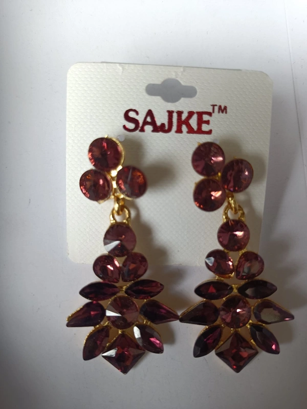 465 Korean Stone Ear Ring
