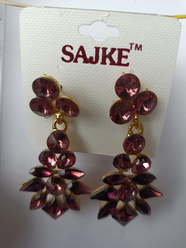 465 Korean Stone Ear Ring
