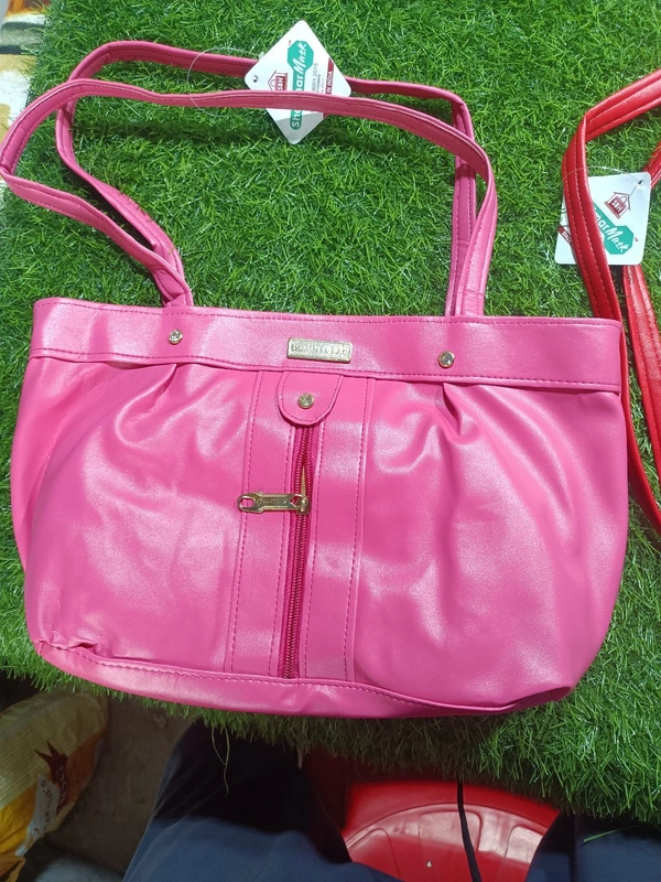 5052  Leather Sied Bag - Tickle Me Pink