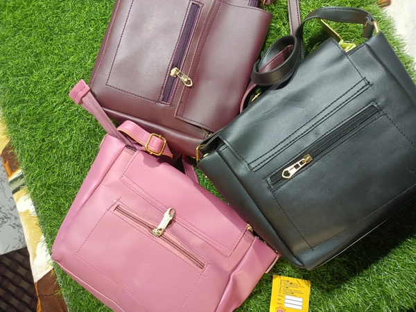 5057 Leather Sied Bag - Solid Pink