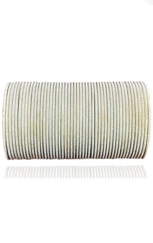 8059 White Velvet Bangles. - 2.6