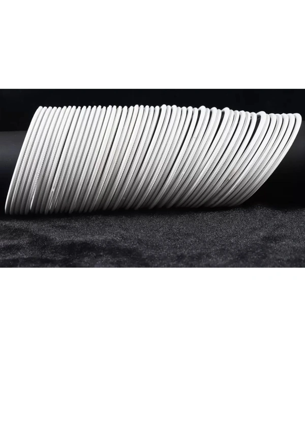8059 White Velvet Bangles. - 2.6