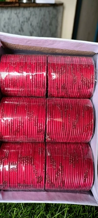 8085 Baby Bangles. - 16, Bright Red