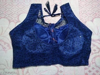 12005B Wooden Buttom Net Blouse  - Free Size