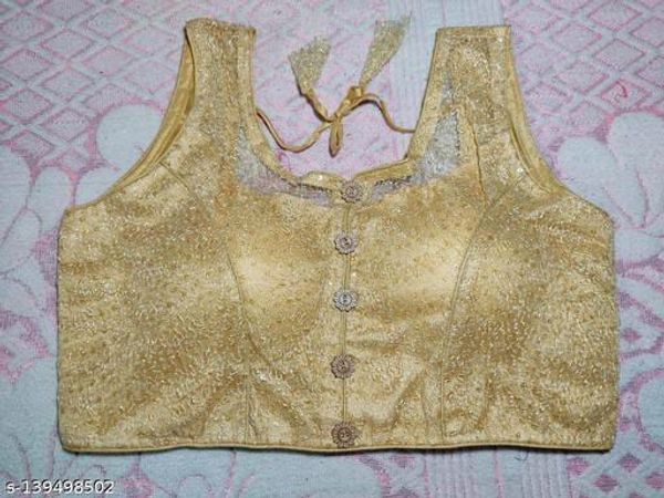 12005 Wooden Buttom Net Blouse  - Free Size