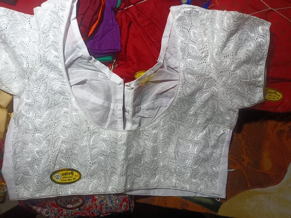 12006 Chikon WhiteCotton Blouse  - 34