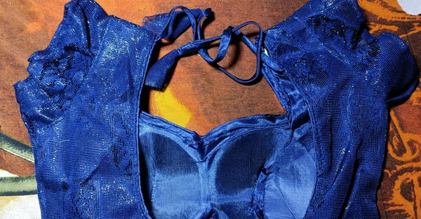 12007 Modern  Net Blouse (Nevy Blue) - Free Size, Pigment Indigo