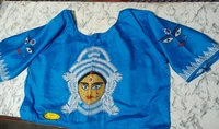 12014 Durga Embroidery Blouse  - Blue, 34