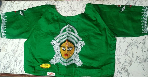 12014 Durga Embroidery Blouse  - Blue, 34