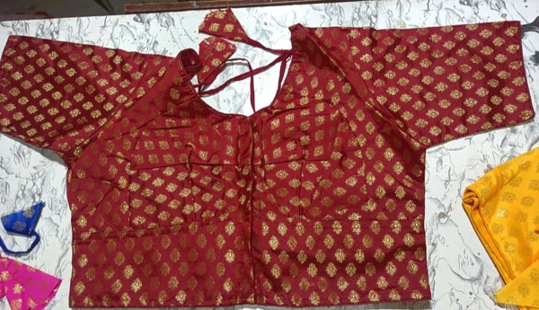 12017 Banarashi Blouse  - 34, Red