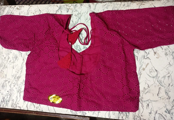 12019 Chikon Cotton Blouse  - Red, 32
