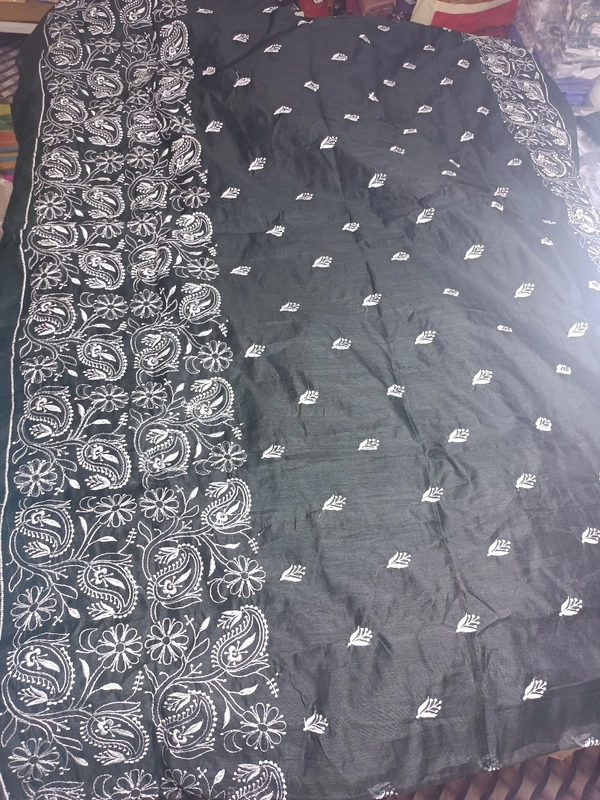 035 Katha Stich Handloom With Blouse Pic