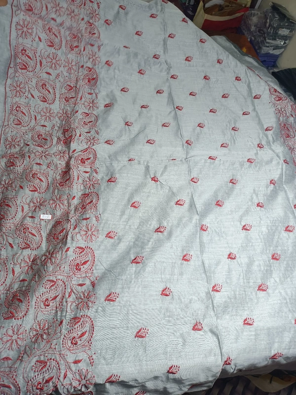 036 Katha Stich Handloom With Blouse Pic
