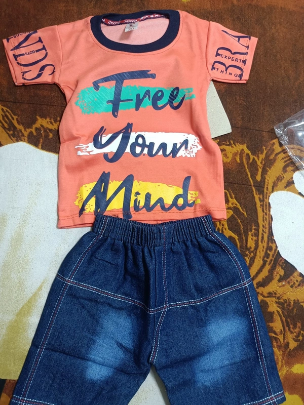 00O Cotton T Shirt With Jins Pant - 20, Tickle Me Pink