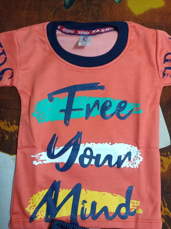 00O Cotton T Shirt With Jins Pant - 20, Tickle Me Pink