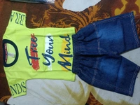 00O Cotton T Shirt With Jins Pant - 22, Green