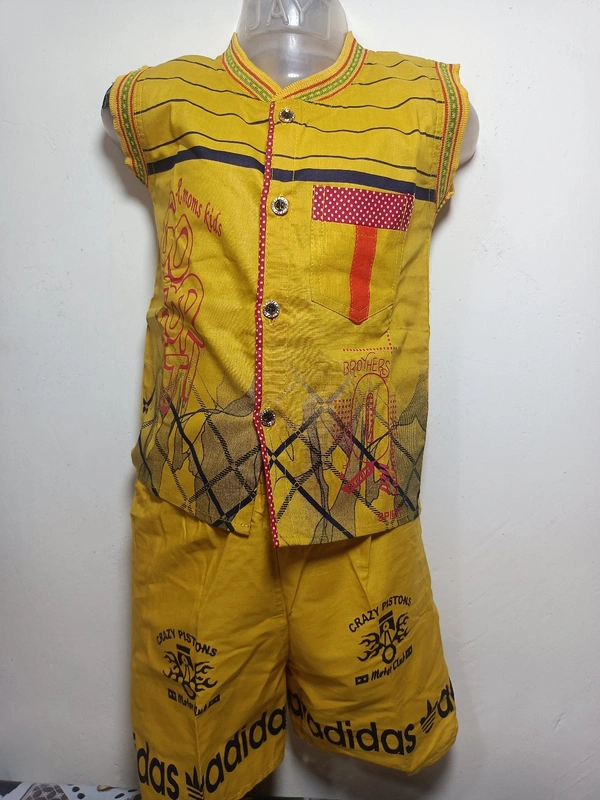 00P Cotton Shirt With Pant - Yellow, 24