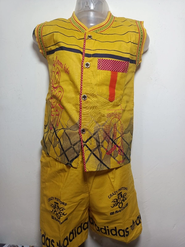 00P Cotton Shirt With Pant - Yellow, 24