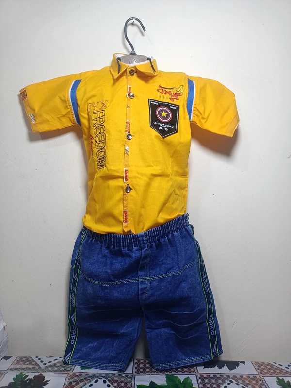 00H Cotton Shirt With Jins Pant - 24, Yellow