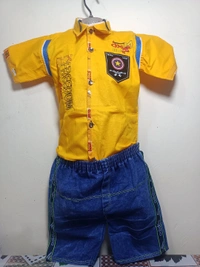 00H Cotton Shirt With Jins Pant - 24, Yellow