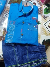 00H Cotton Shirt With Jins Pant - 20, Bright Turquoise