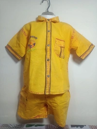 00L Cotton Shirt With Pant - Yellow, 30