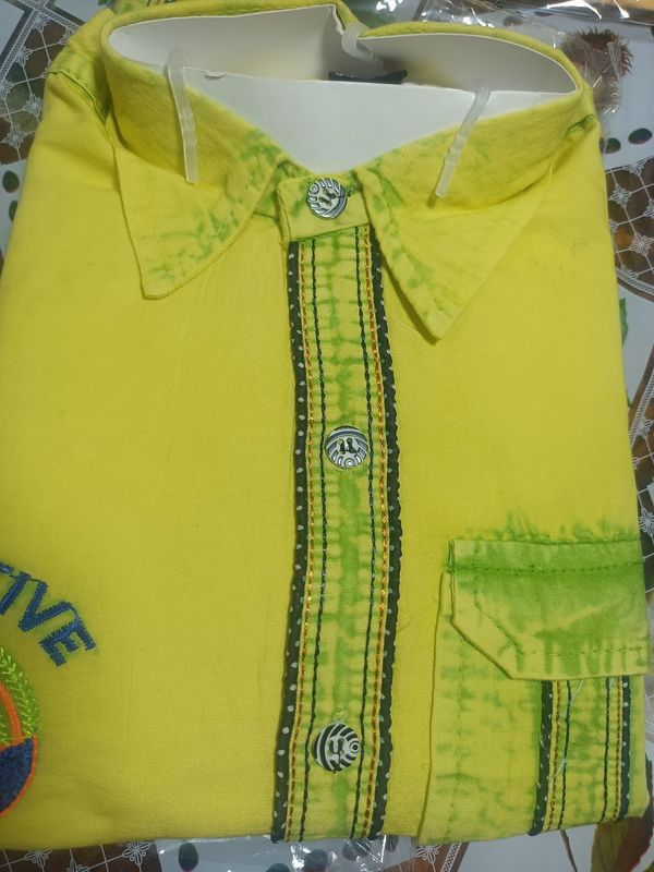 00L Cotton Shirt With Pant - Green, 34