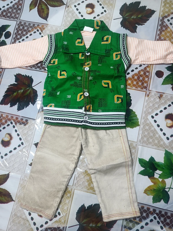 00D Baba Suit - Green, 6 Month To 1 Year