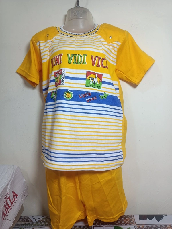 OoJ Cotton T Shirt With Pant - Yellow, 30