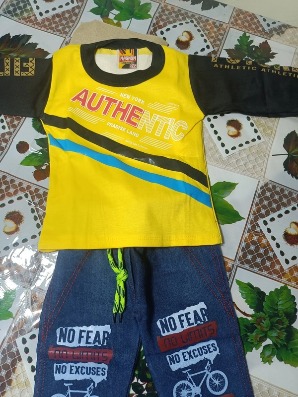 00R Full T Shirt With Jins Pant - 26, Yellow
