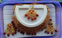 772 Stone Marron Moti Choker Set 