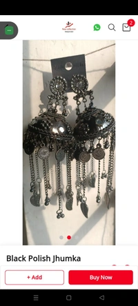 499 Black Polish Jhumka 