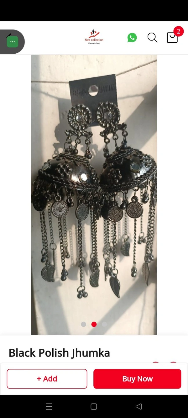 499 Black Polish Jhumka 