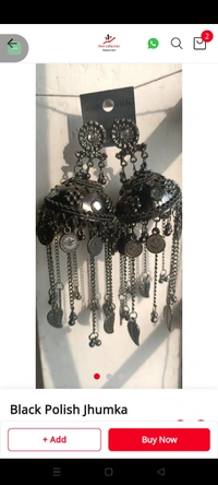 499 Black Polish Jhumka 