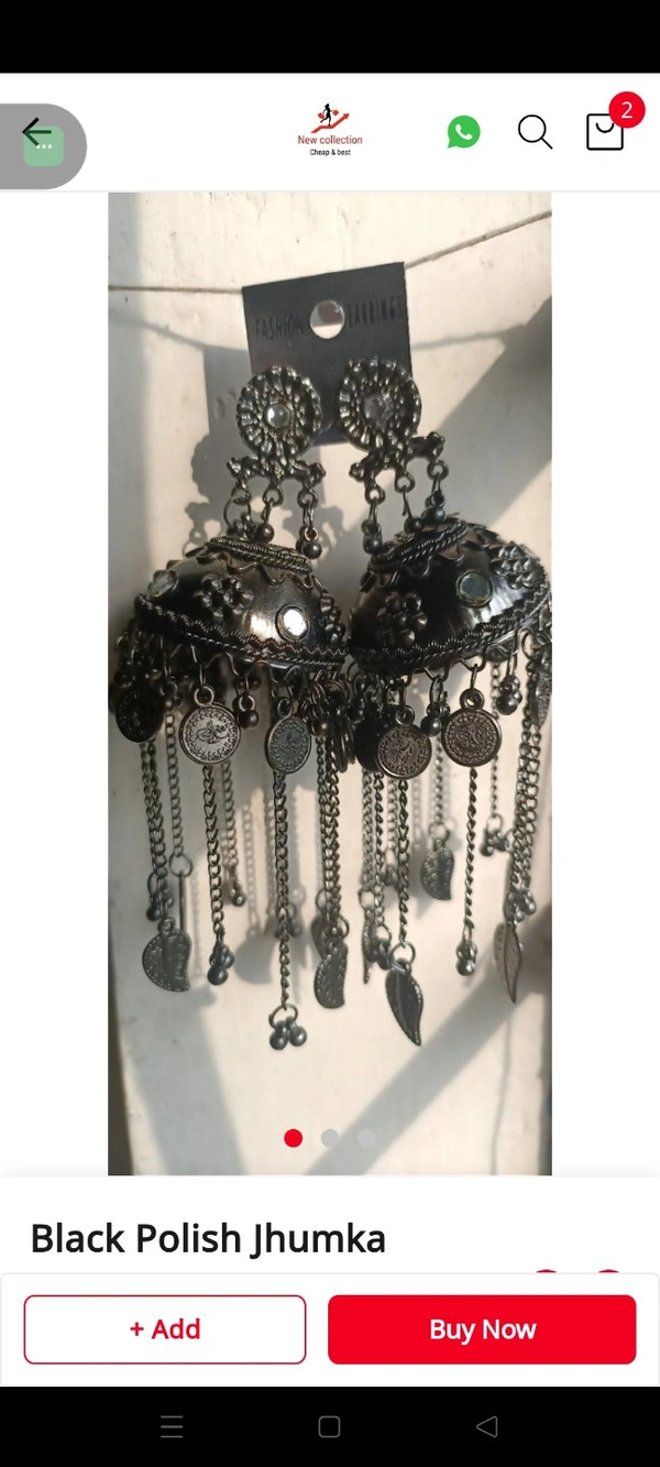 499 Black Polish Jhumka 