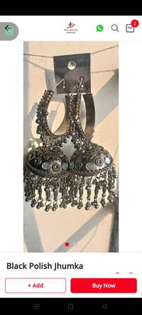 491 Black Polish Jhumka 
