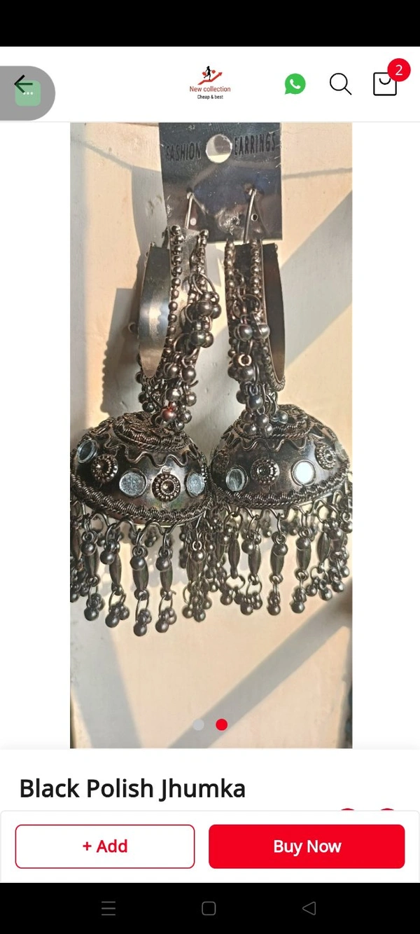 491 Black Polish Jhumka 