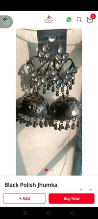 496 Black Polish Jhumka 