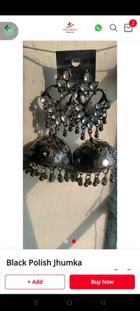 496 Black Polish Jhumka 