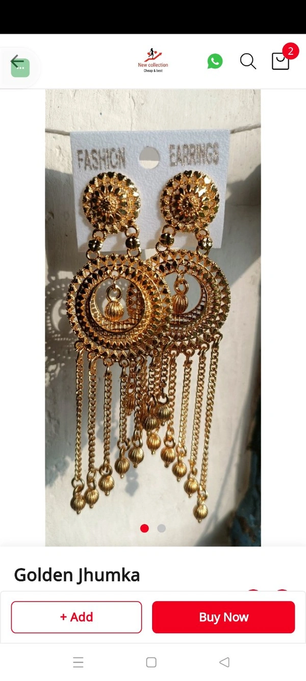 497 Golden Jhumka 