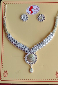 782 Silver Stone Jewellery Set 