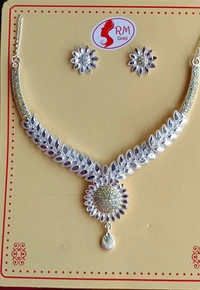 782 Silver Stone Jewellery Set 