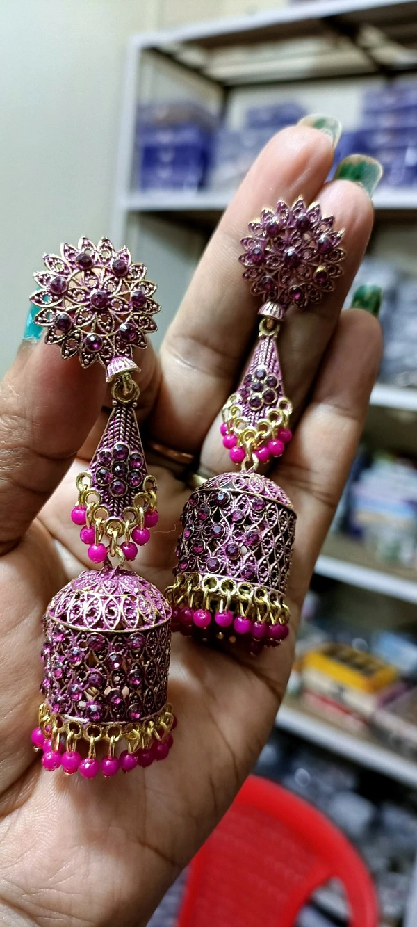 475 Korean Stone Ear Ring