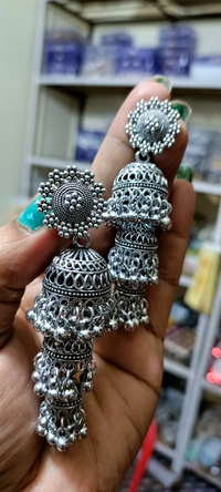 481 Big Oxidise Ear Ring 