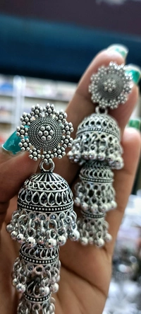 481 Big Oxidise Ear Ring 
