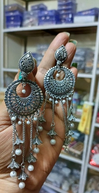 461 Big Oxidise Ear Ring 
