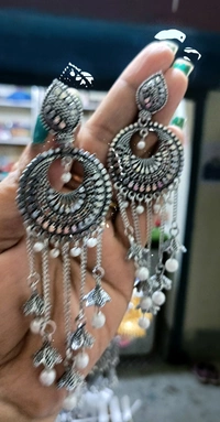 461 Big Oxidise Ear Ring 