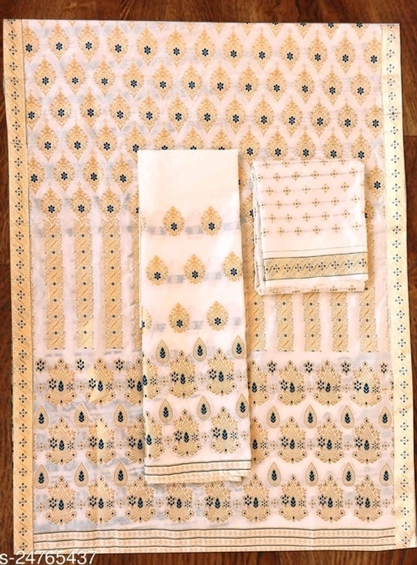 Guna Work Mekhela Chador Polysilk
