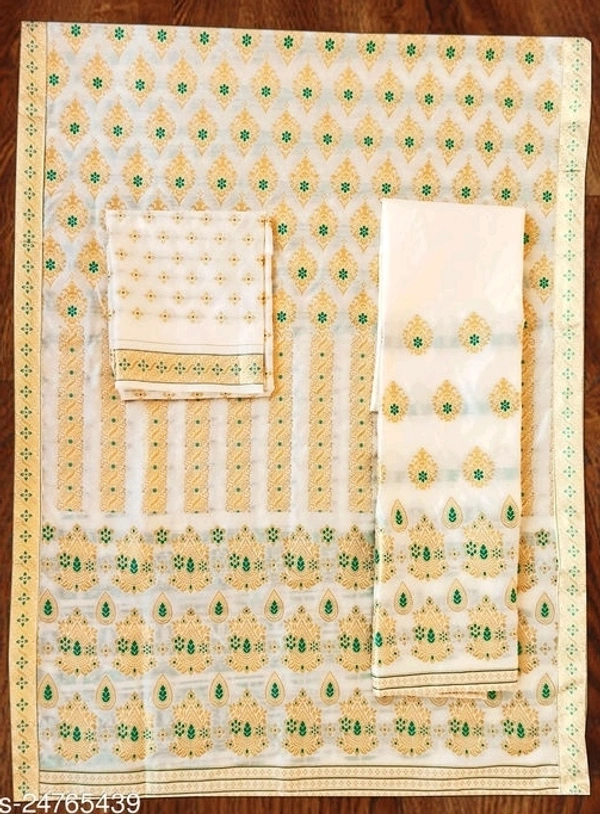 Guna Work Mekhela Chador Polysilk