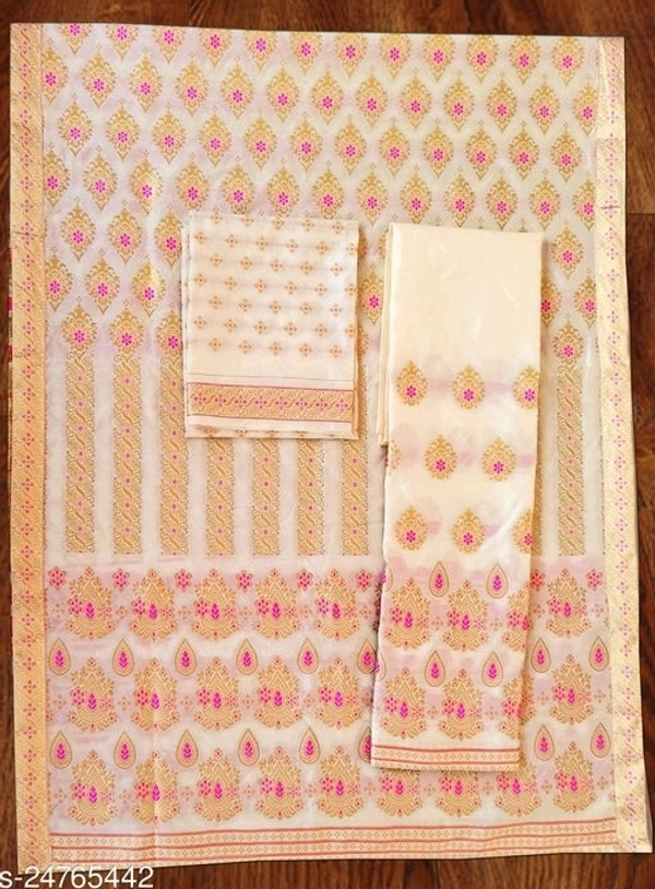 Guna Work Mekhela Chador Polysilk
